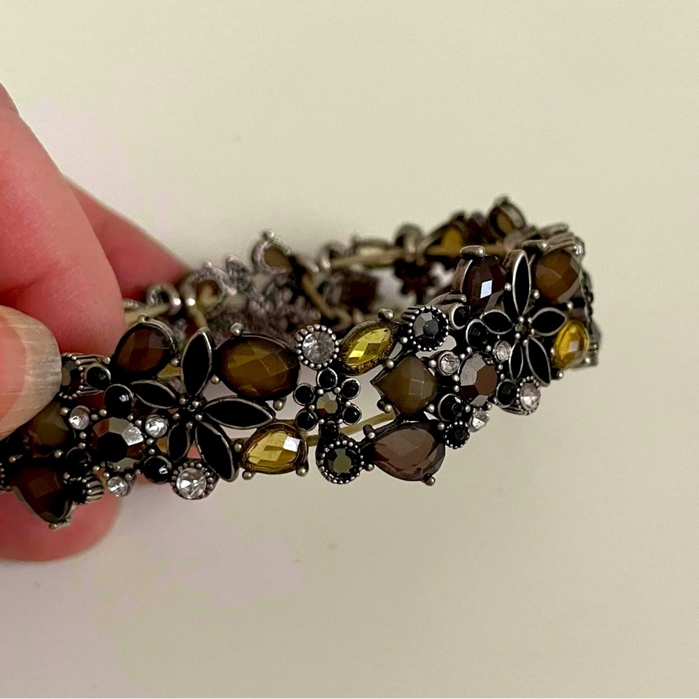 Stretchy Bracelet, Bohemian Vintage Style with Brown, Silver, Black NWOT